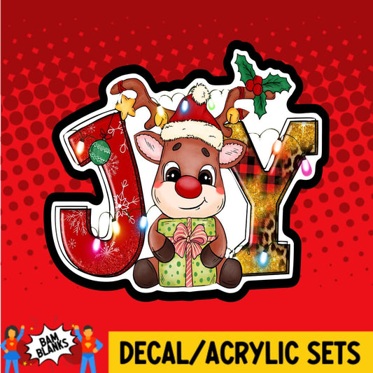 Joy Reindeer - DECAL AND ACRYLIC SHAPE #DA0547