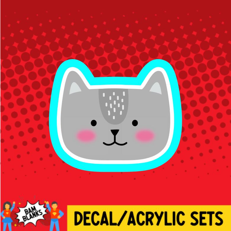 Kitten Face - DECAL AND ACRYLIC SHAPE #DA0142