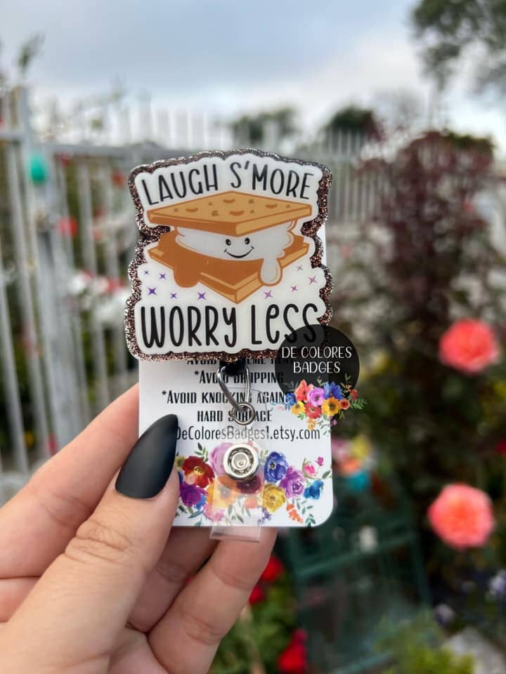 Laugh S'more Worry Less - DECAL AND ACRYLIC SHAPE #DA0883