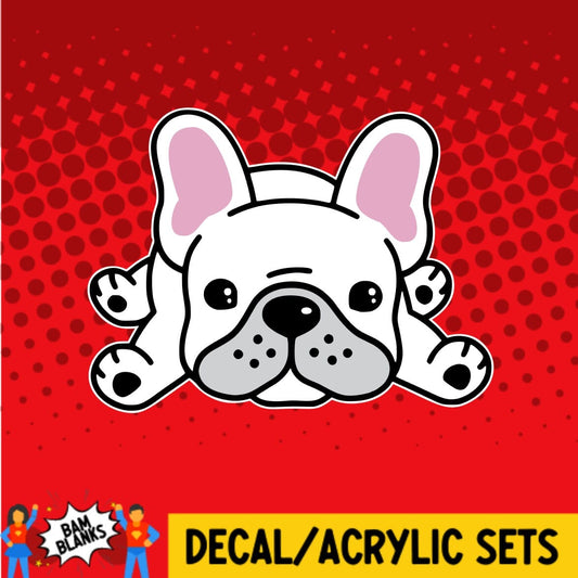 Lazy French Bulldog - DECAL AND ACRYLIC SHAPE #DA0254