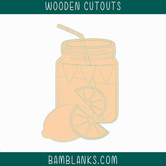 Lemonade Jar Wood Blank #W014