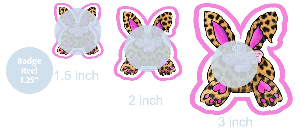 Leopard Bunny Butt - DECAL AND ACRYLIC SHAPE #DA0795