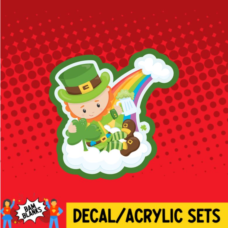 Leprechaun with Rainbow - DECAL AND ACRYLIC SHAPE #DA0633