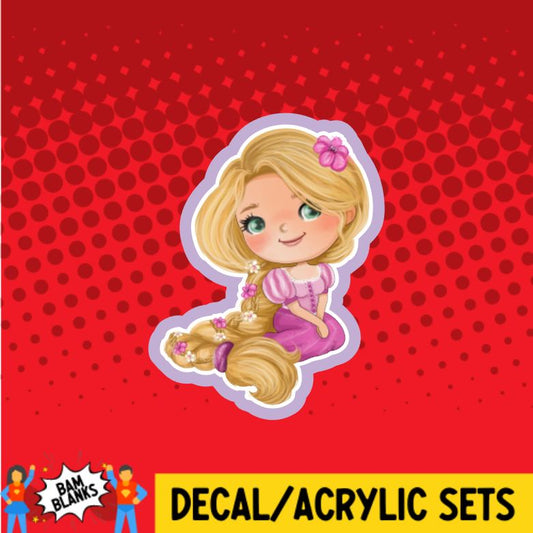 Long Haired Princess - DECAL AND ACRYLIC SHAPE #DA01257