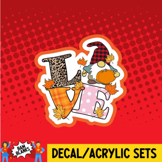 Love Fall Gnome - DECAL AND ACRYLIC SHAPE #DA01212