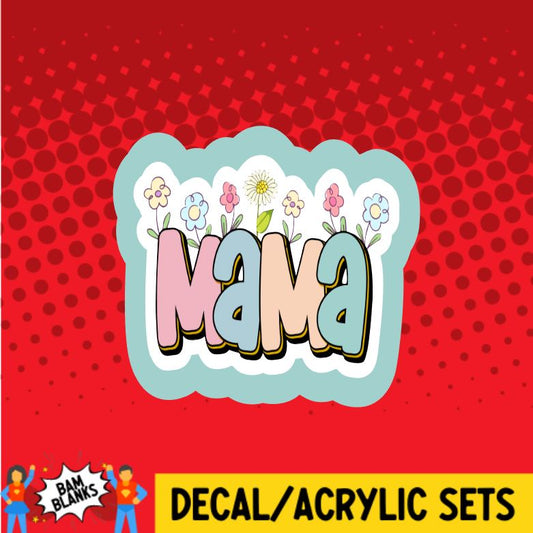 Mama with Flowers on top - DECAL AND ACRYLIC SHAPE #DA0788