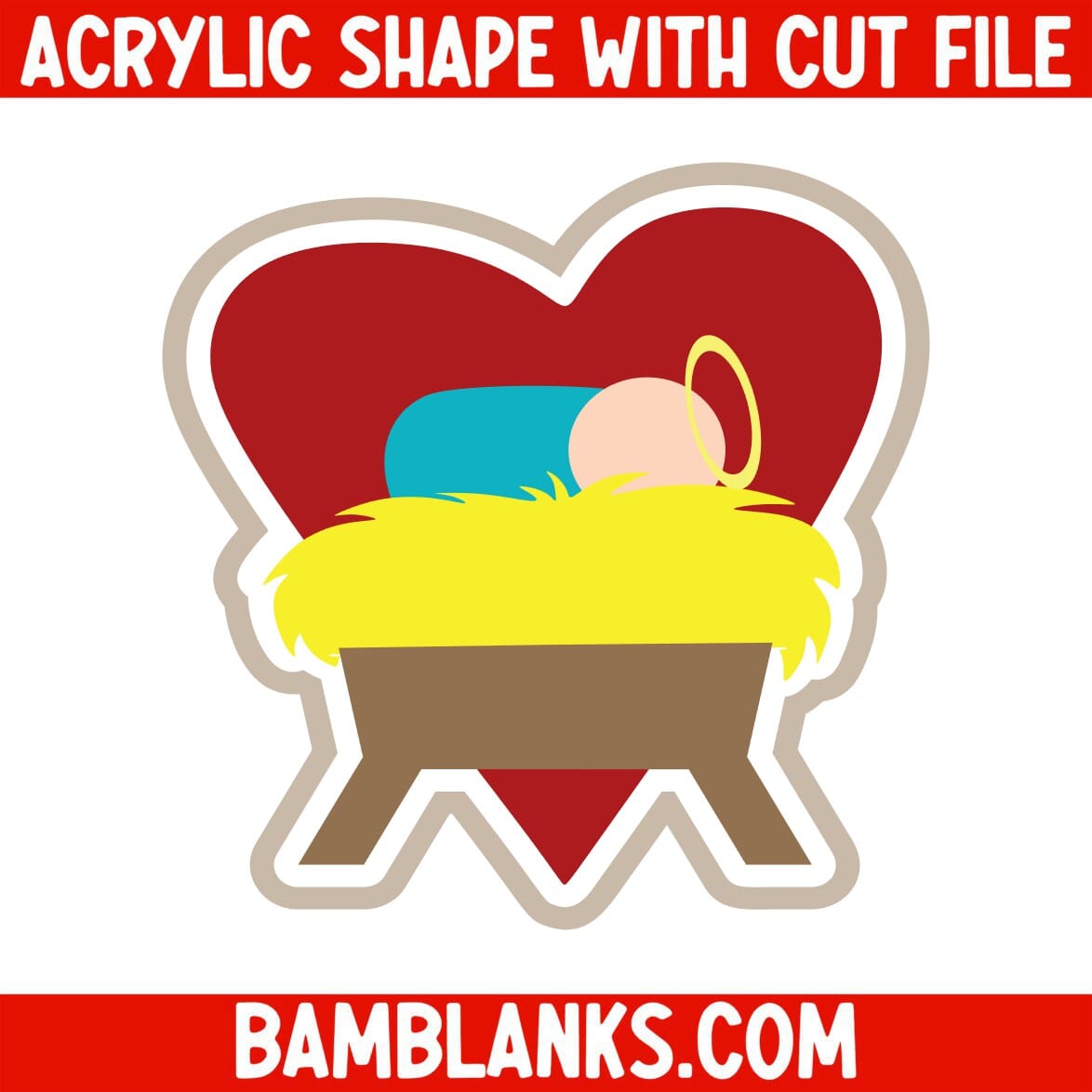 Manger Heart - Acrylic Shape #2260