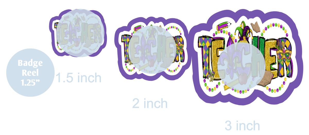 Mardi Gras Teacher - DECAL AND ACRYLIC SHAPE #DA0716