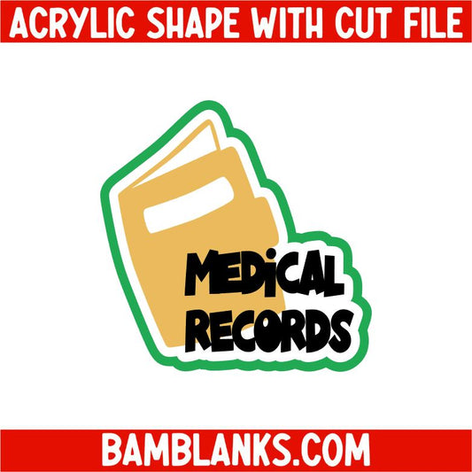 Medical Records File Folder - Acrylic Shape #