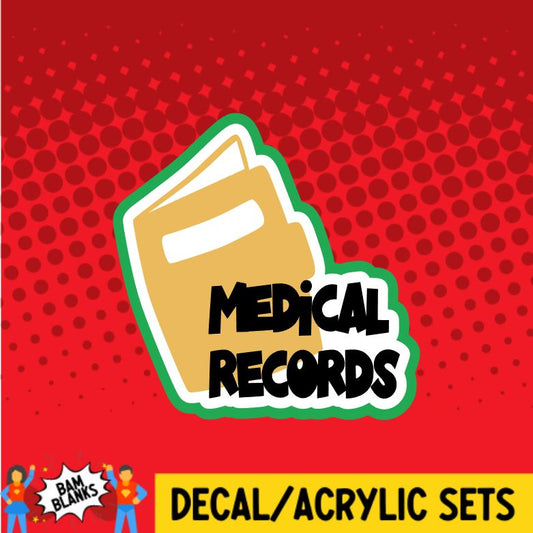 Medical Records File Folder - DECAL AND ACRYLIC SHAPE #DA0