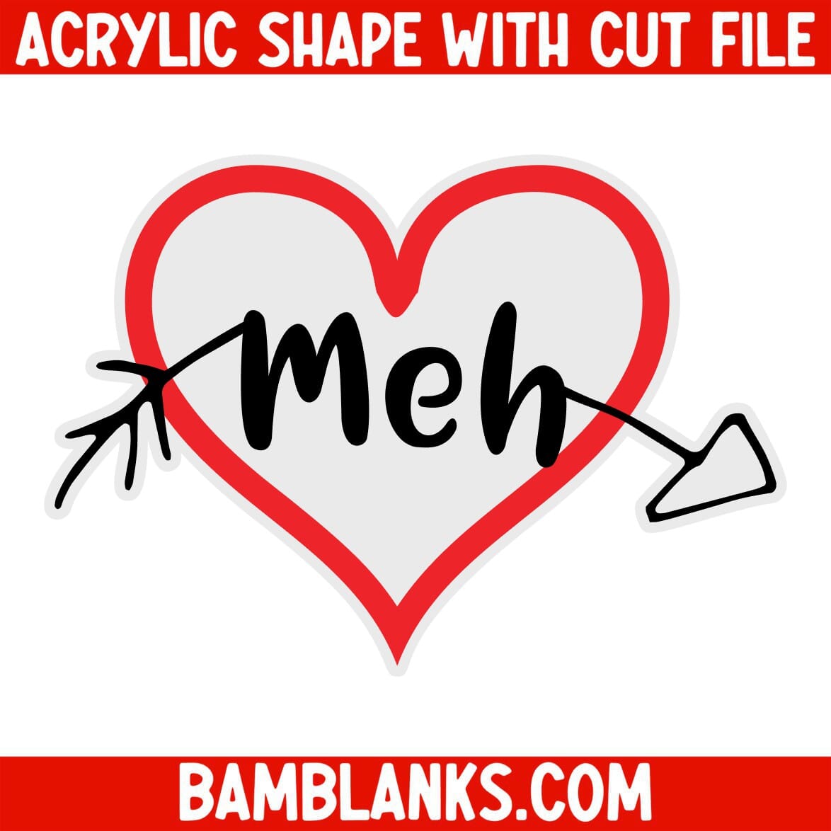 Meh Heart - Acrylic Shape #412
