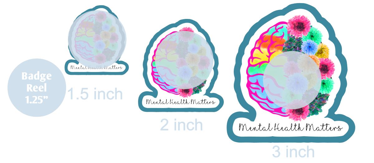 Mental Health Brain with Flowers - DECAL AND ACRYLIC SHAPE #DA0127