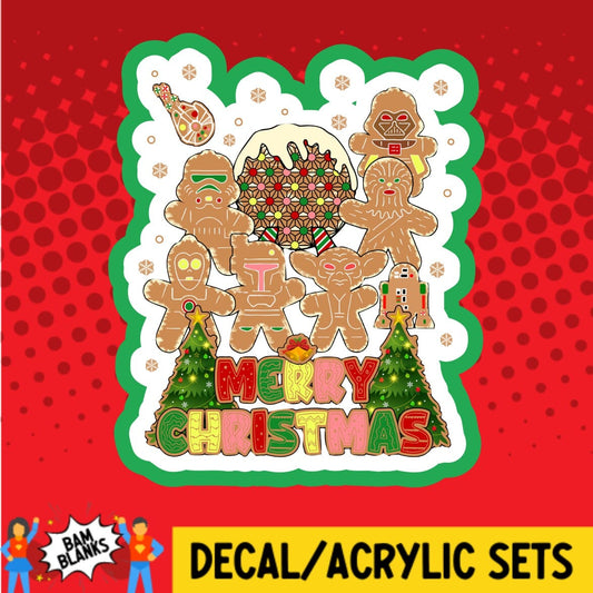 Merry Christmas Space Gingerbread - DECAL AND ACRYLIC SHAPE #DA01476