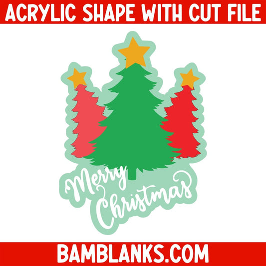 Merry Christmas Trees - Acrylic Shape #870
