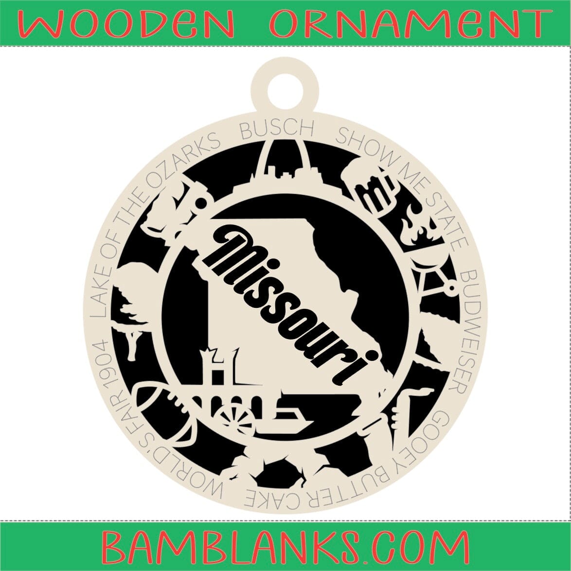 Missouri - Wood Ornament #W076