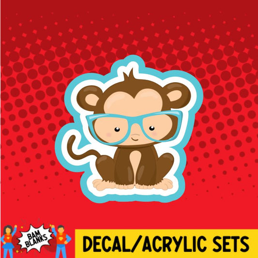 Monkey with Glasses - DECAL AND ACRYLIC SHAPE #DA0603