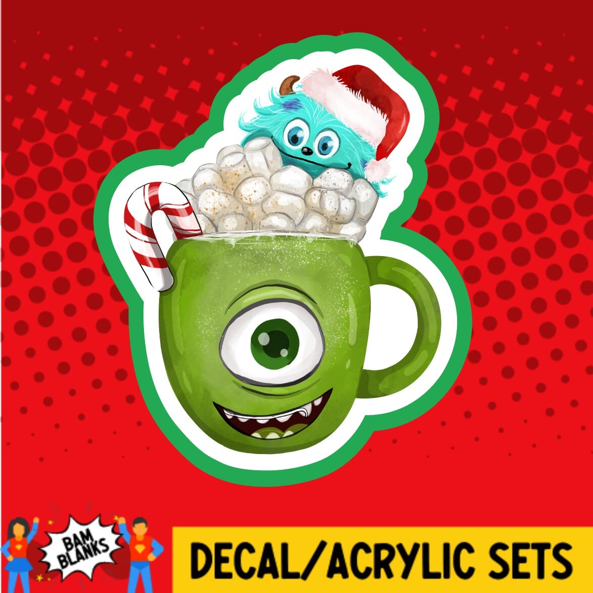 Monster Christmas Mug DECAL AND ACRYLIC SHAPE DA01436 BAM Blanks