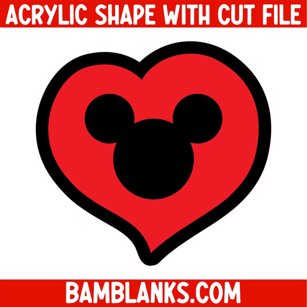 Mouse Heart - Acrylic Shape #1033