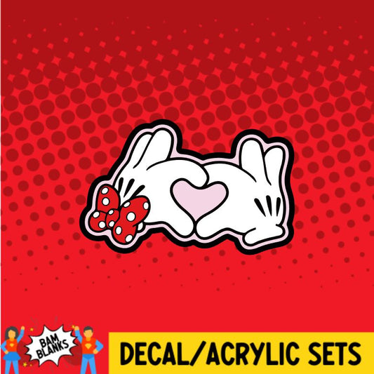 Mouse Heart Hands - DECAL AND ACRYLIC SHAPE #DA0556