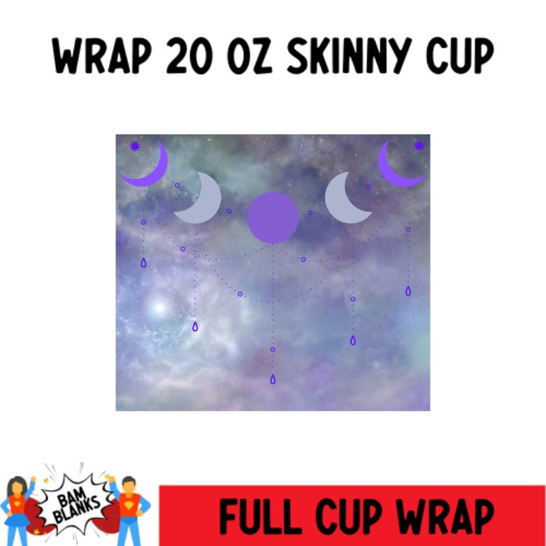 Mystical Moon - 20 oz Skinny Cup Wrap - CW0019