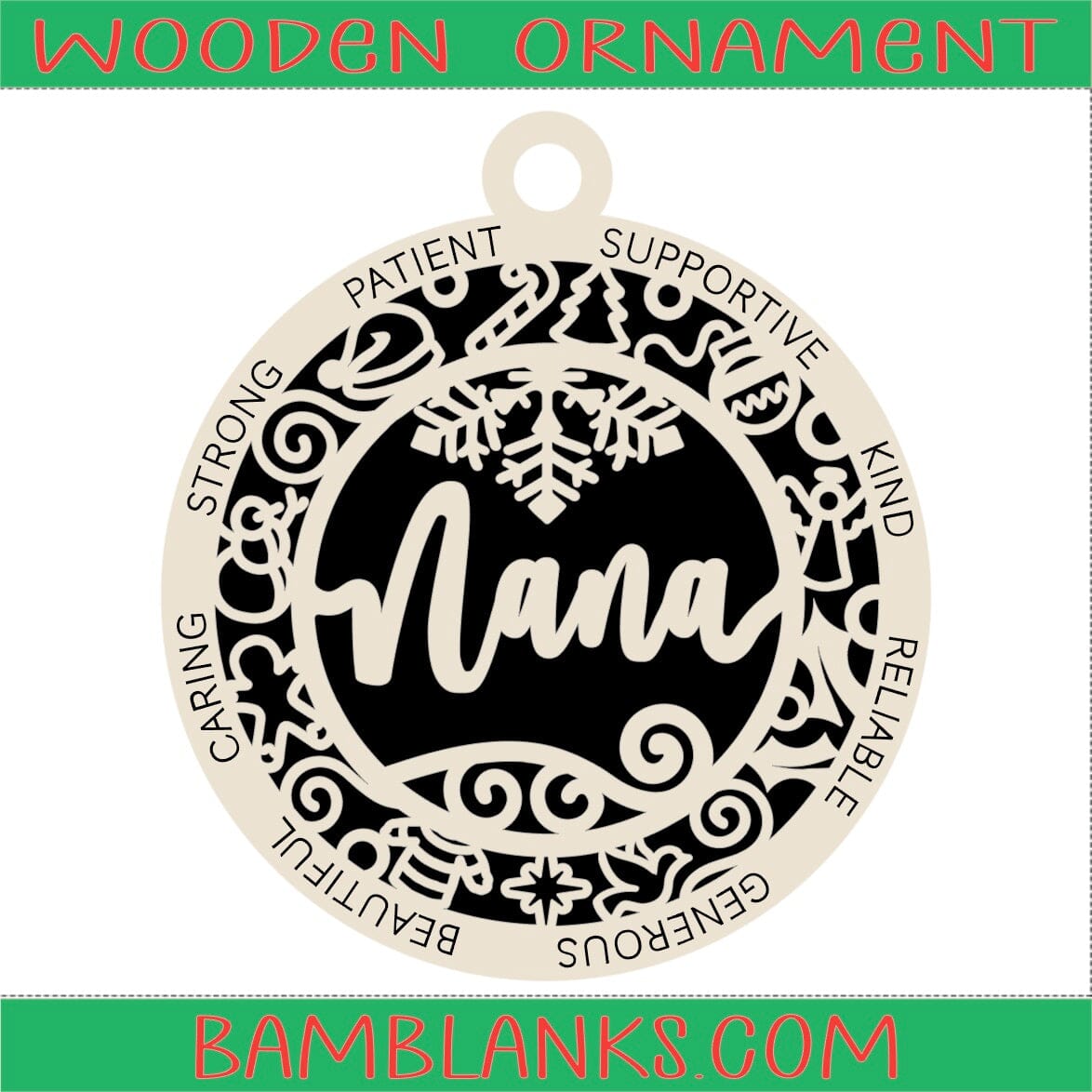 Nana - Wood Ornament #W124