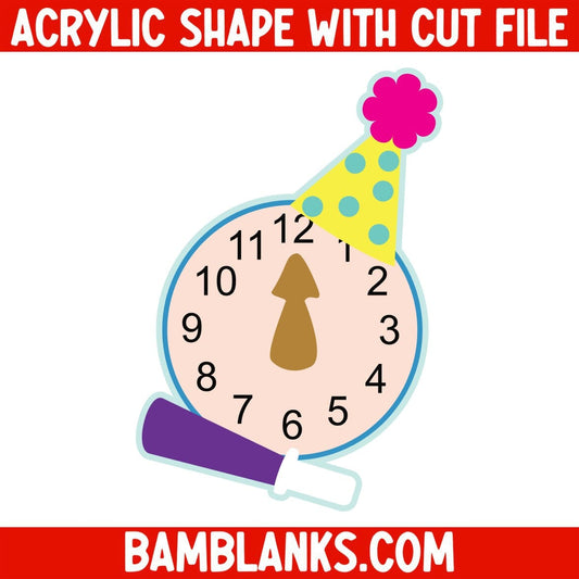 New Year Clock - Acrylic Shape #1897