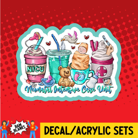 NICU Coffee Cups - DECAL AND ACRYLIC SHAPE #DA01505