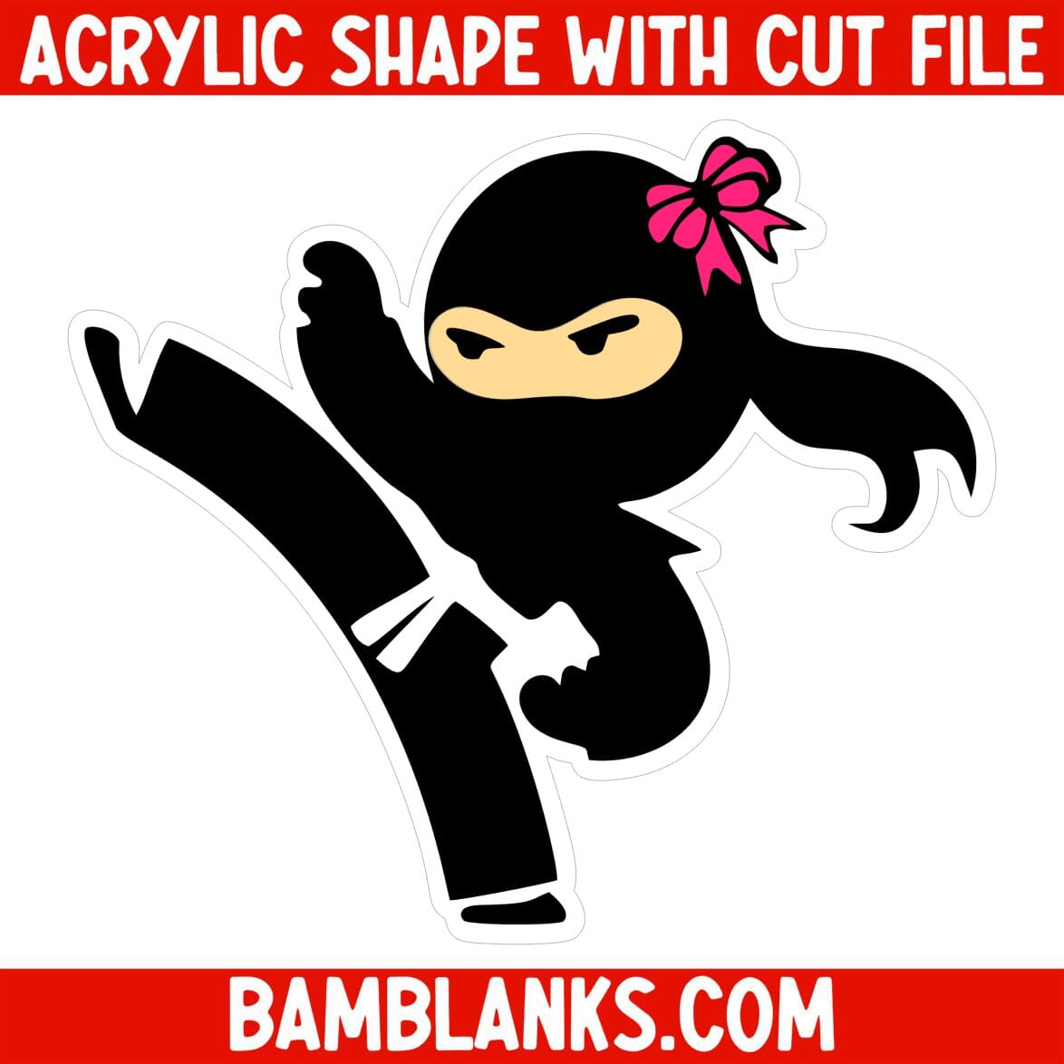 Ninja Girl - Acrylic Shape #044