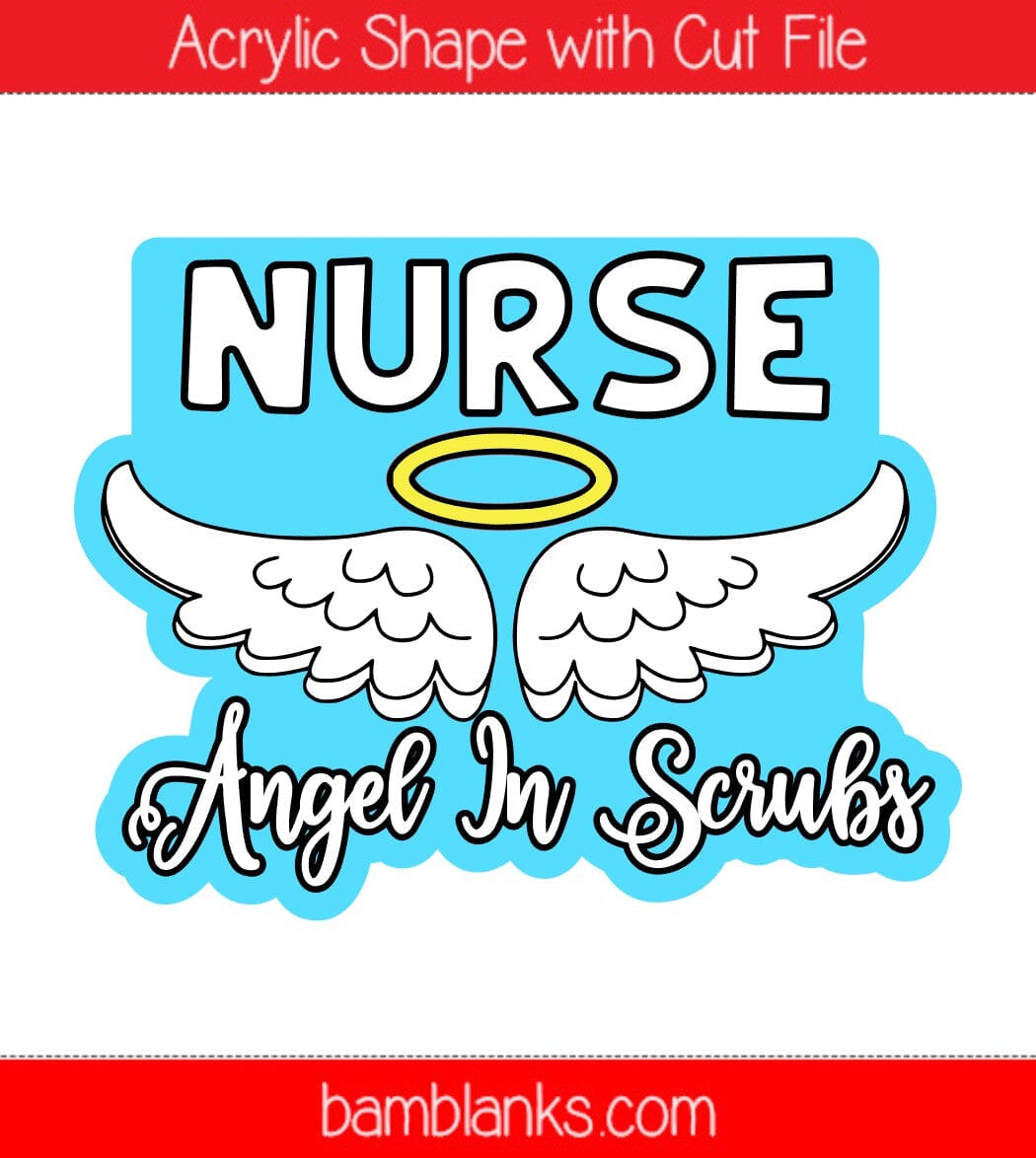 Nurse Angel in Scrubs - Acrylic Shape #1368