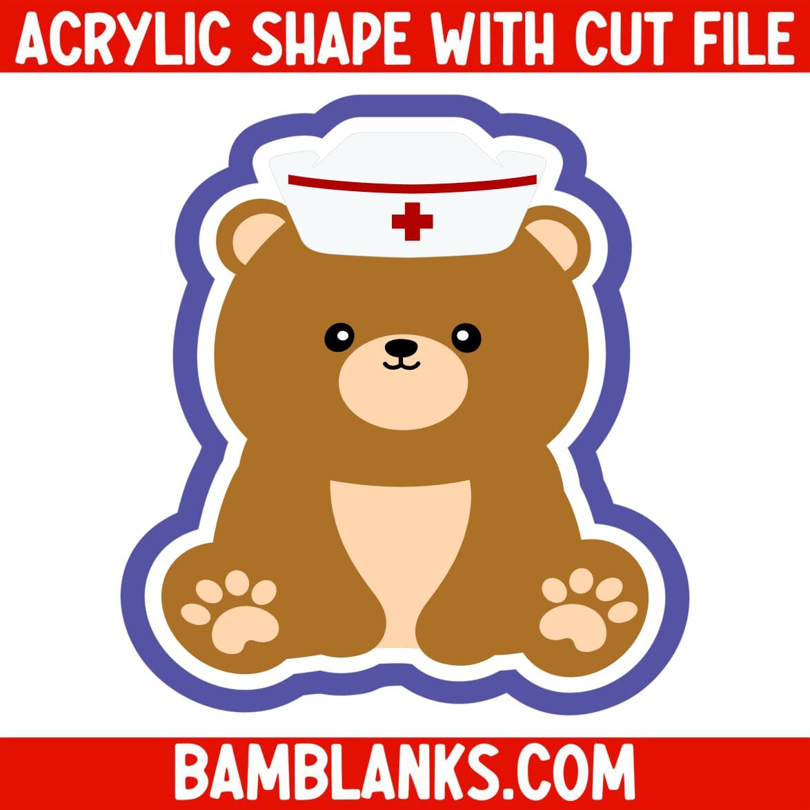 Nurse Bear - Acrylic Shape #2451