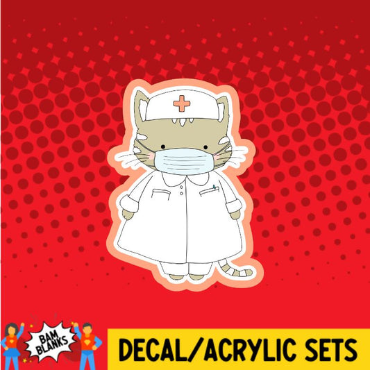 Nurse Cat - DECAL AND ACRYLIC SHAPE #DA0263