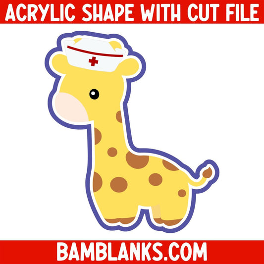 Nurse Giraffe - Acrylic Shape #2452
