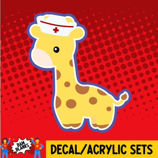 Nurse Giraffe - DECAL AND ACRYLIC SHAPE #DA01291