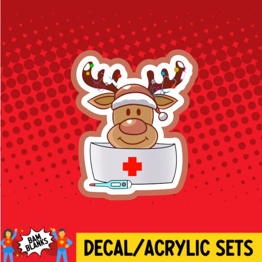 Nurse Reindeer - DECAL AND ACRYLIC SHAPE #DA0453