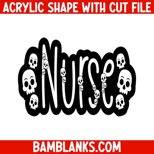 Nurse Skulls - Acrylic Shape #1605
