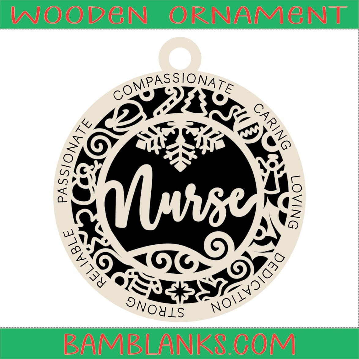 Nurse - Wood Ornament #W127
