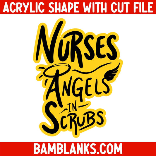 Nurses Angels in Scrubs - Acrylic Shape #115