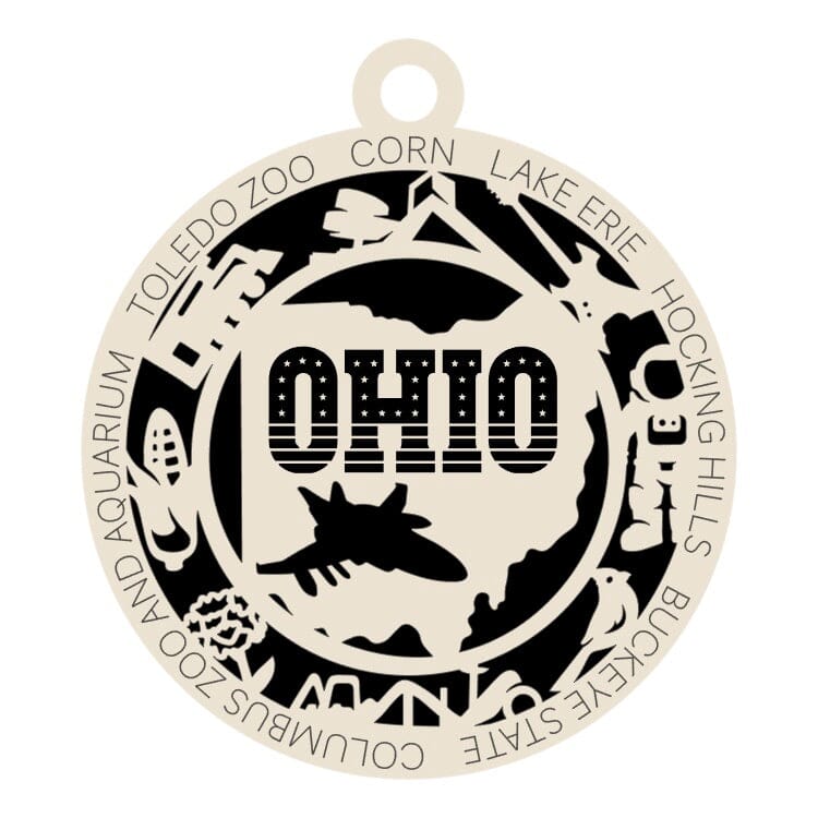 Ohio - Wood Ornament #W086