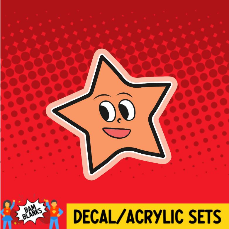 Orange Star - DECAL AND ACRYLIC SHAPE #DA01200