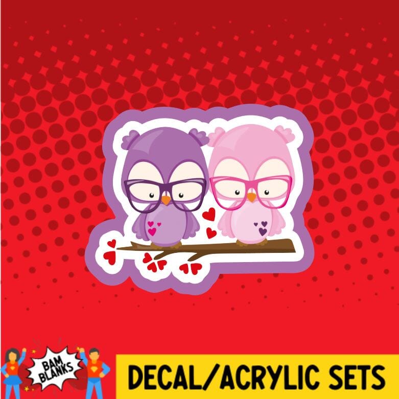 Owl Couple - DECAL AND ACRYLIC SHAPE #DA0615