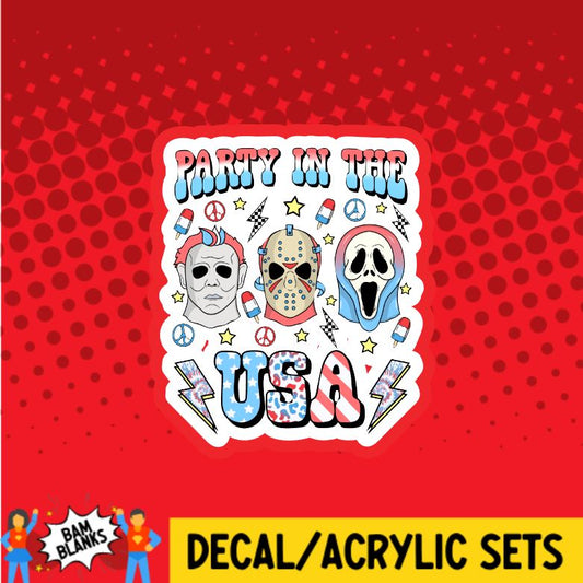 Party In The USA Horror 4th - DECAL AND ACRYLIC SHAPE #DA
