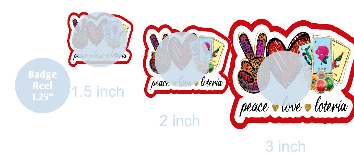 Peace Love Loteria - DECAL AND ACRYLIC SHAPE #DA0166