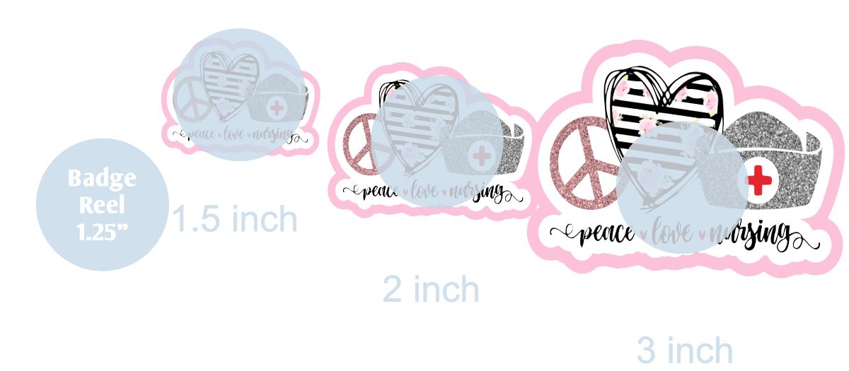 Peace Love Nursing 2 - DECAL AND ACRYLIC SHAPE #DA0455