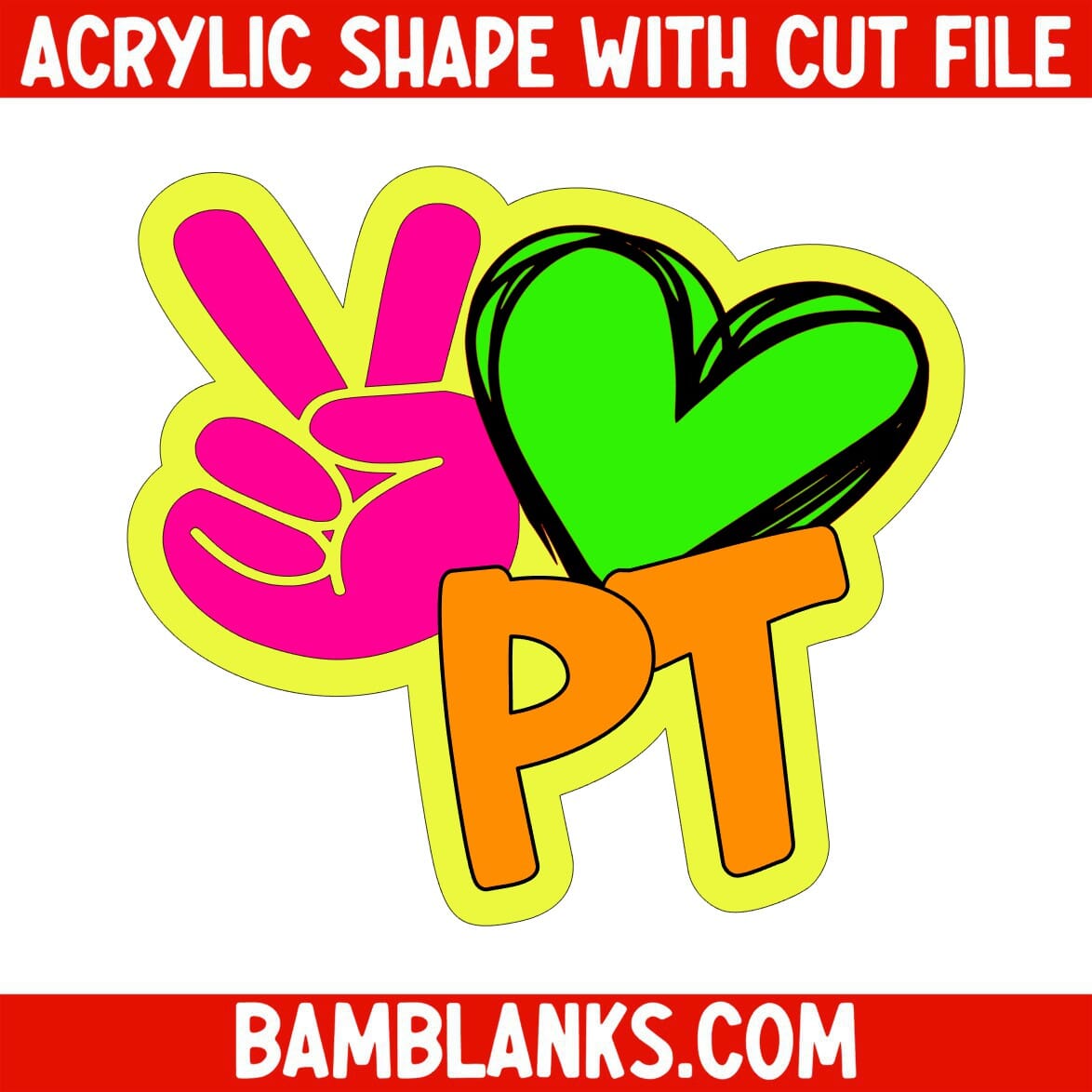 Peace Love PT - Acrylic Shape #1153