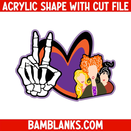 Peace Love Witch Sisters (Fan Art) - Acrylic Shape #828