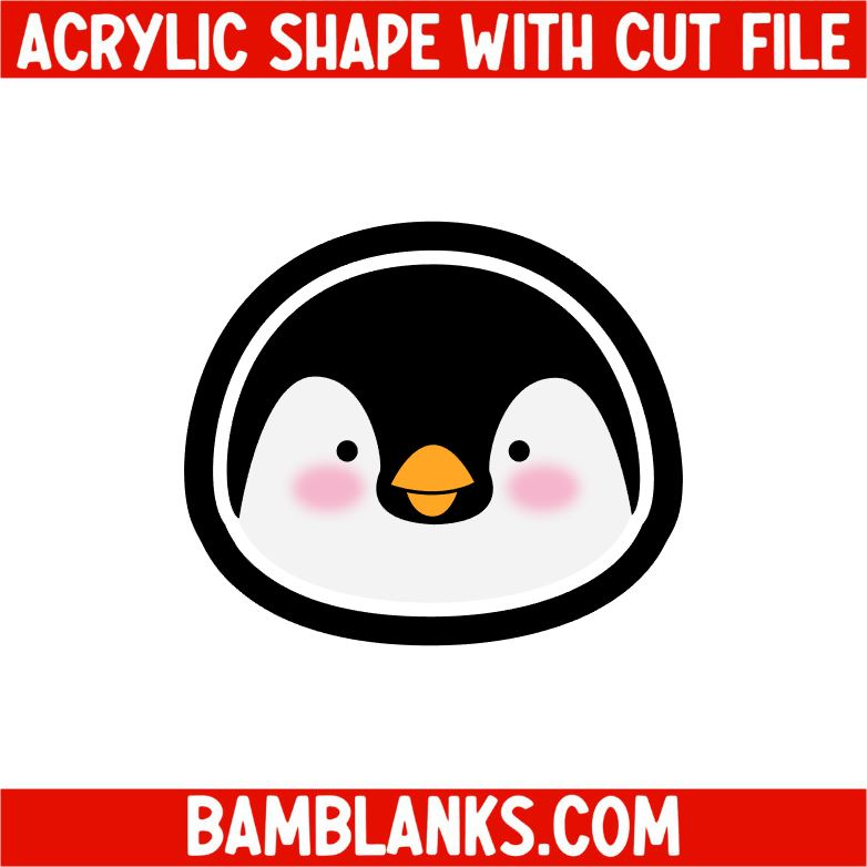 Penguin Face - Acrylic Shape #2349