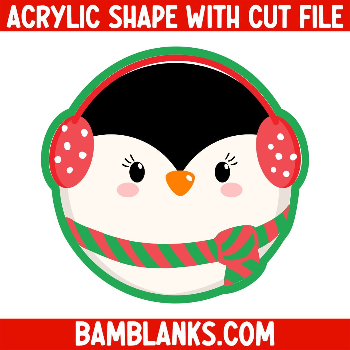 Penguin Round - Acrylic Shape #2446