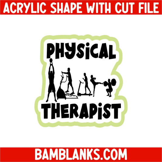Physical Therapy Silhouette - Acrylic Shape #2431