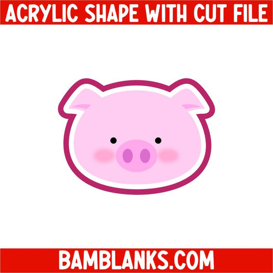 Pig Face - Acrylic Shape #2344