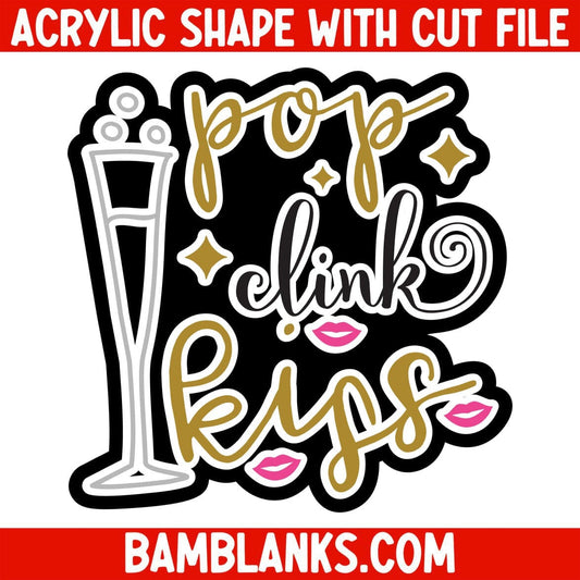 Pop Clink Kiss - Acrylic Shape #1104